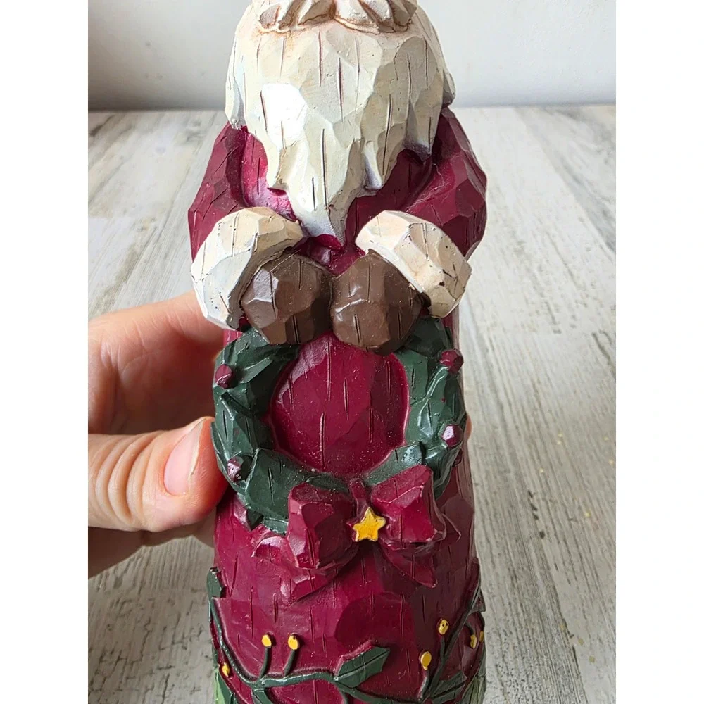 Vintage Santa wreath‎ statue figurine ivy garden Xmas tree decor